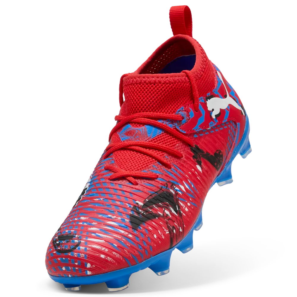 Puma FUTURE 8 MATCH PLAYMAKERS FG/AG Jr Fußballschuhe Kinder – Red/Black/Ultra Blue/Pink