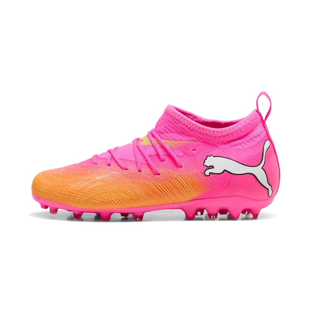 Puma FUTURE 9 MATCH MG Jr Fußballschuhe Kinder – Poison Pink/Aqua/White