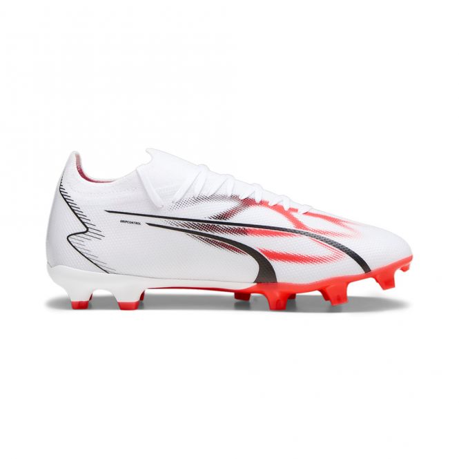 Puma ULTRA MATCH FG/AG Fussballschuh - white black fire red