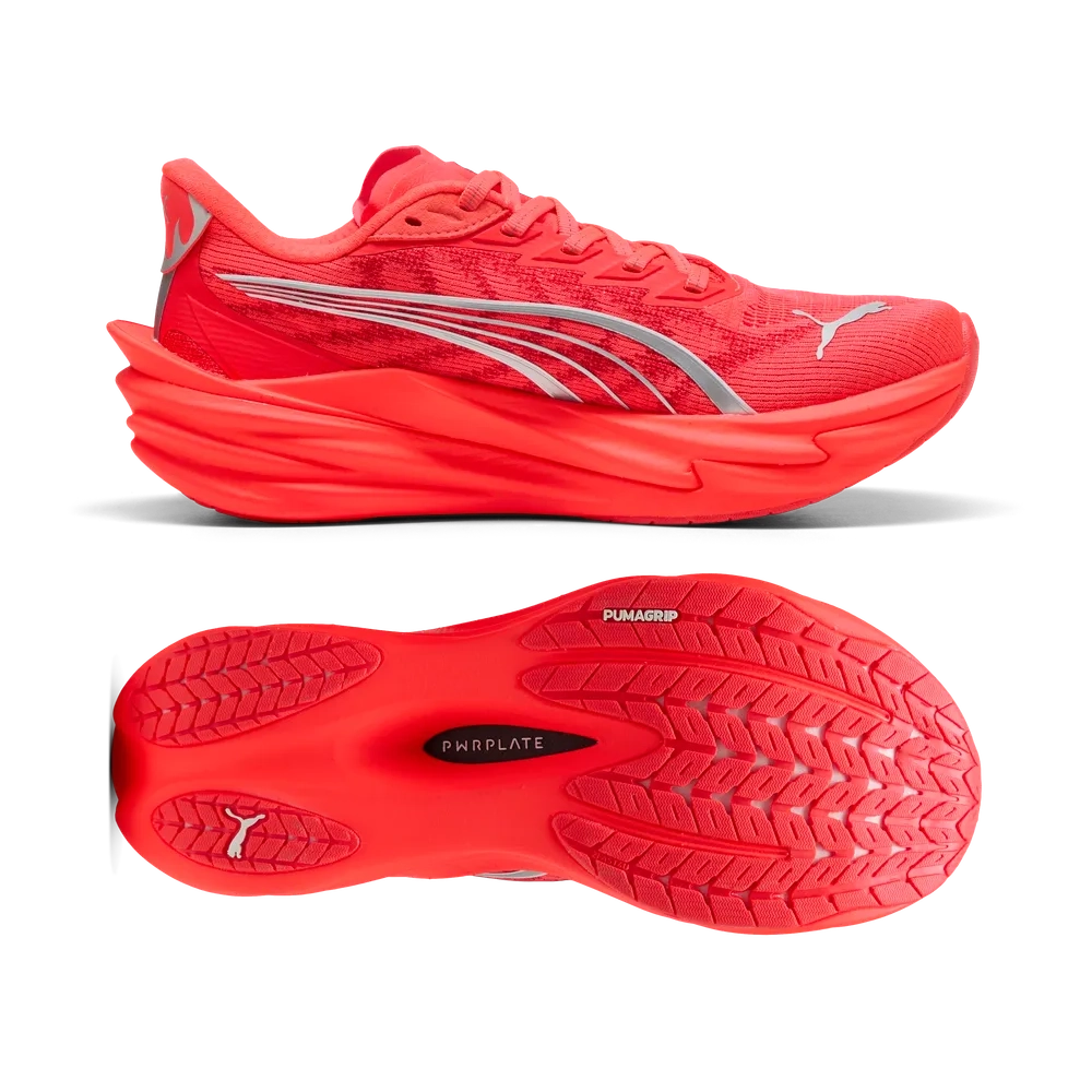 Puma Deviate NITRO™ 4 Laufschuhe für Damen – Ultra Red/Silver