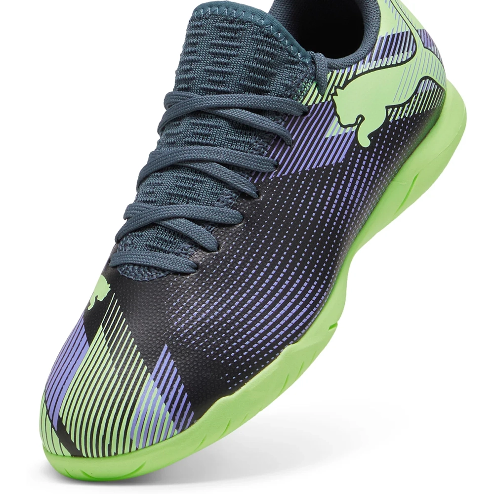 Puma FUTURE 7 PLAY IT Jr Hallenfußballschuhe Kinder – Gray Skies/White Apple