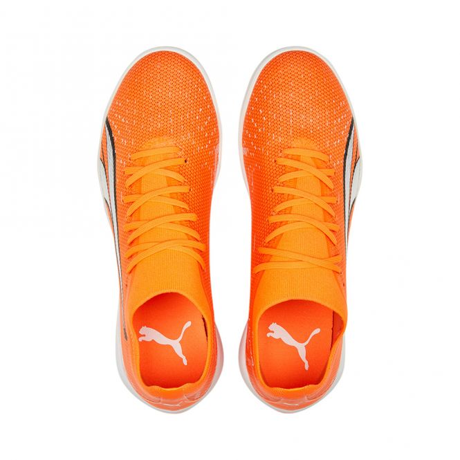Puma ULTRA MATCH IT Hallenschuh - ultra orange white blue glimmer Puma ULTRA MATCH IT Hallenschuh - ultra orange white blue glimmer
