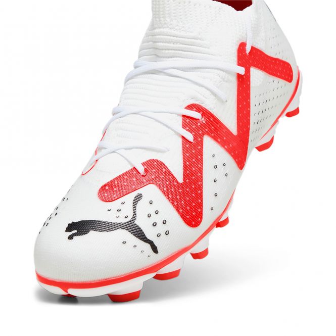 Puma FUTURE MATCH FG/AG JR Fussballschuh - white black fire red Puma FUTURE MATCH FG/AG JR Fussballschuh - white black fire red