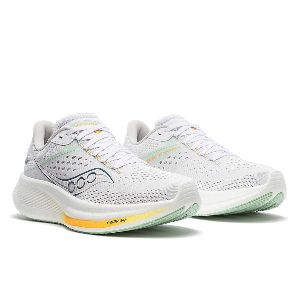 saucony Ride 17 Damen Neutral Laufschuh - White | Peel