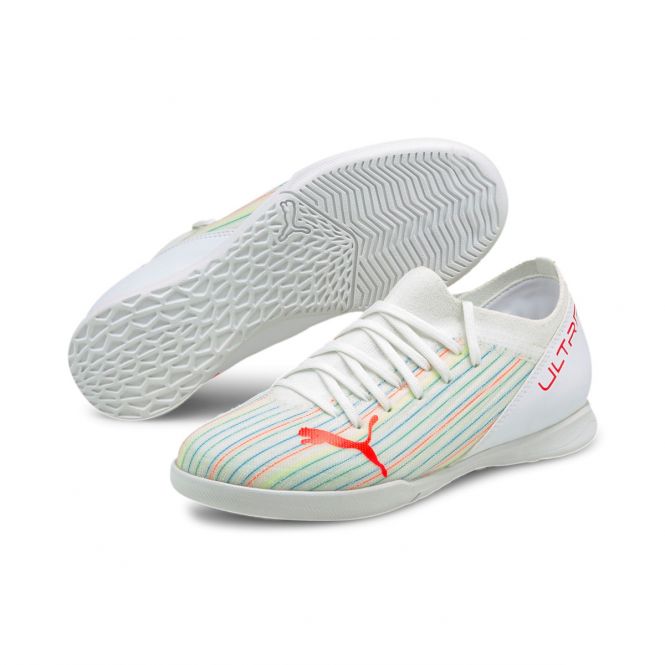 Puma Ultra 3.2 Jr. Kinder Hallenschuh - White Red Blast