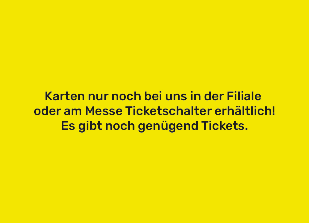 Tickets für den 20. mtu-CUP am 30.11 und 01.12.24 / Karten nur noch bei uns in der Filiale oder am Ticketschalter erhältlich! Tickets für den 20. mtu-CUP am 30.11 und 01.12.24 / Karten nur noch bei uns in der Filiale oder am Ticketschalter erhältlich!