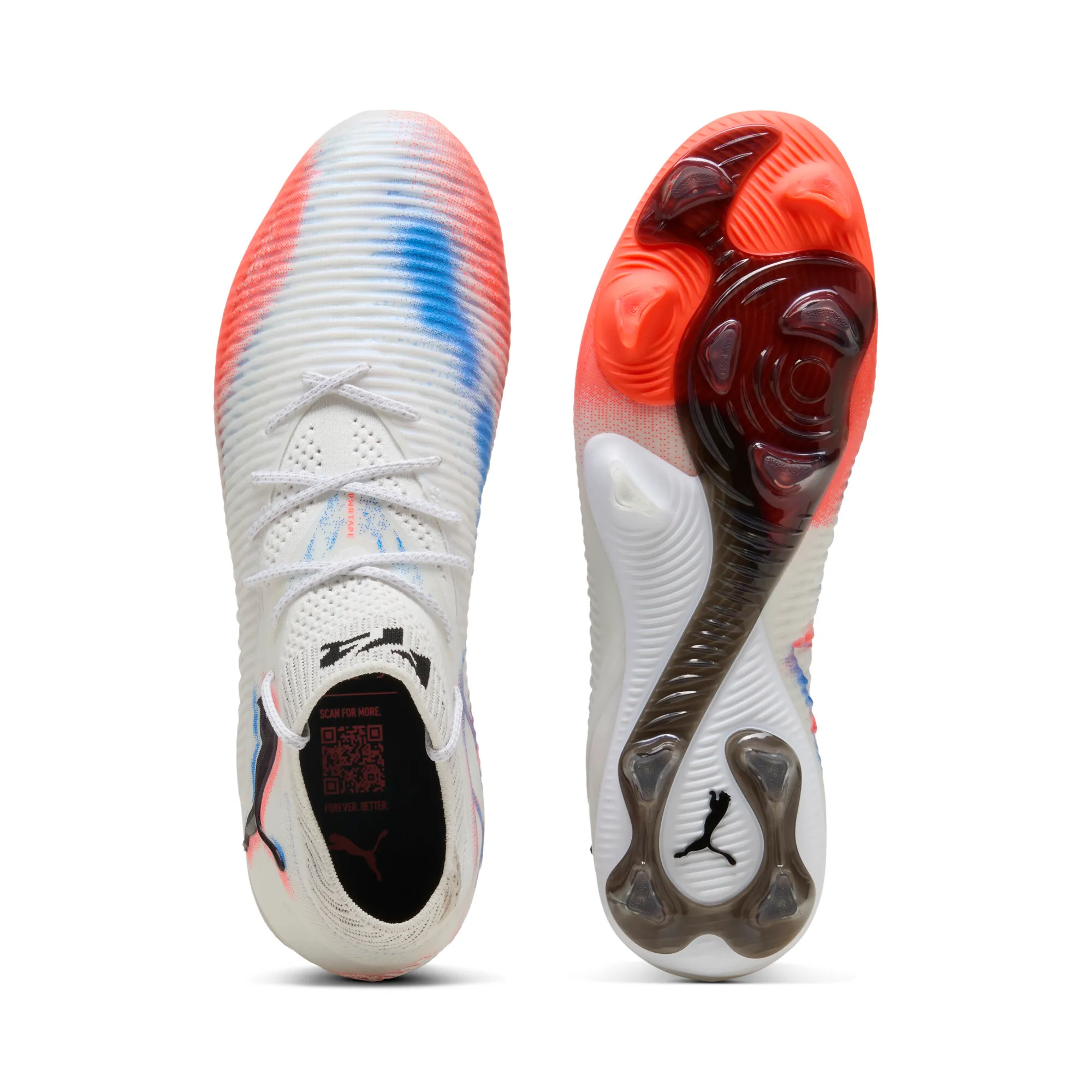 Puma FUTURE 8 ULTIMATE FG Fußballschuhe Unisex – White Black Glowing Red