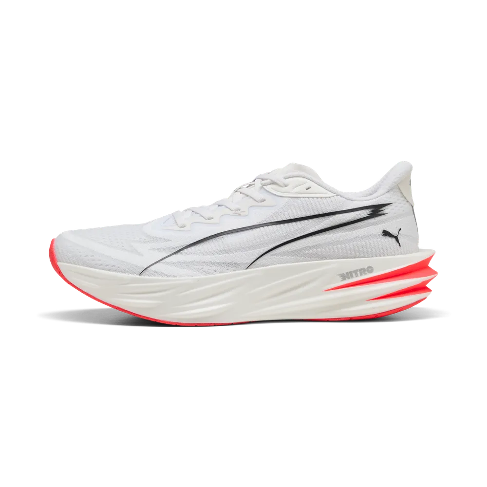 Puma Deviate Pure NITRO Laufschuhe für Herren – White/Ultra Red/Silver