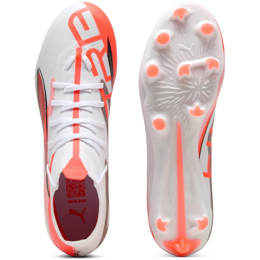 Puma ULTRA 5 MATCH+ FG/AG Fußballschuhe – White/Black Glowing Red Puma ULTRA 5 MATCH+ FG/AG Fußballschuhe – White/Black Glowing Red