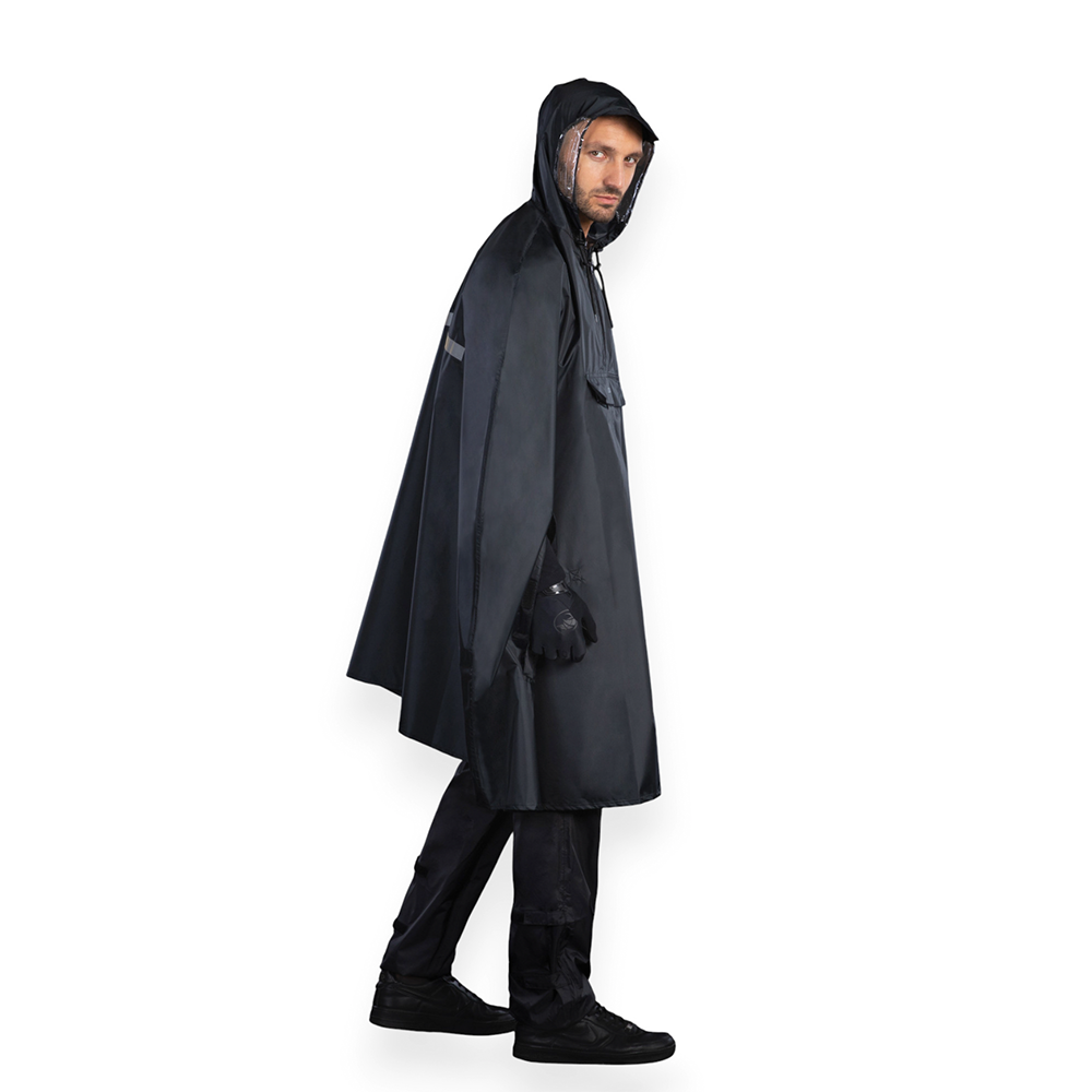chiba Regenponcho - Schwarz