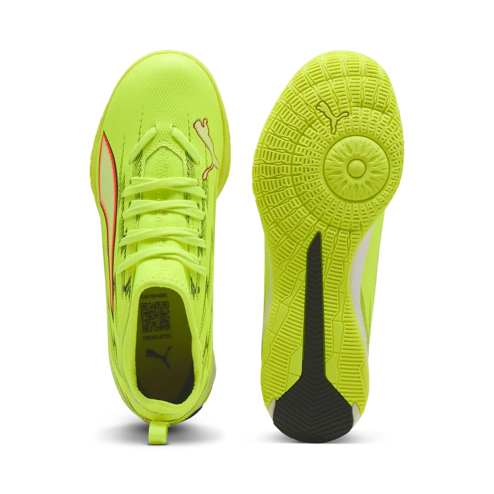 Puma ULTRA 6 MATCH IT + Mid Jr Hallenfußballschuhe Kinder – Yellow Alert