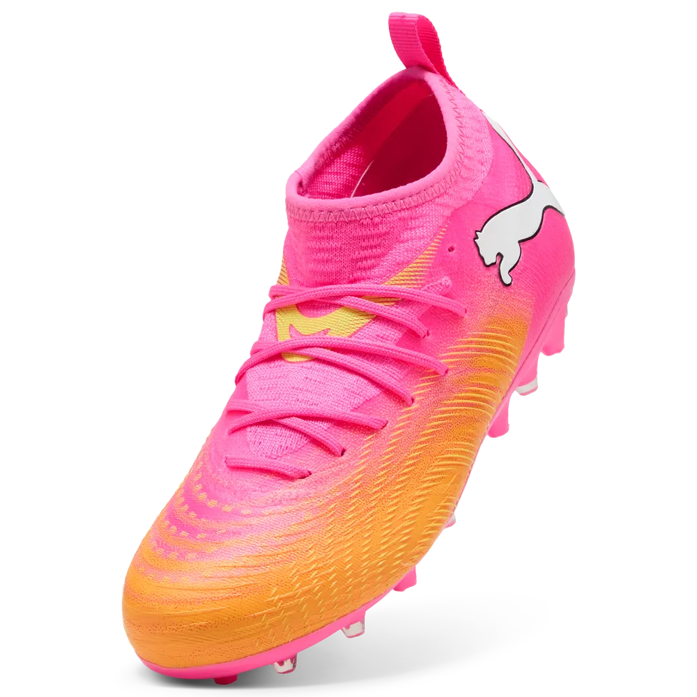 Puma FUTURE 9 MATCH MG Jr Fußballschuhe Kinder – Poison Pink/Aqua/White
