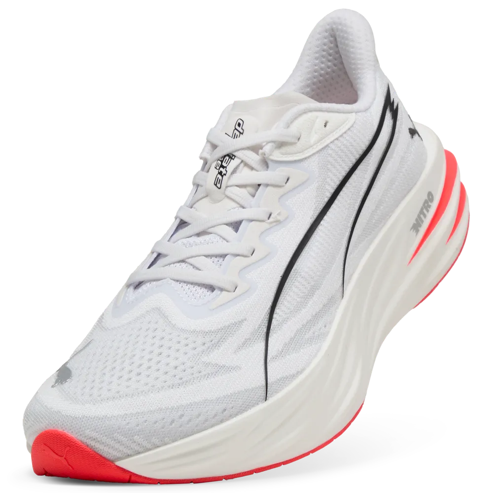 Puma Deviate Pure NITRO Laufschuhe für Herren – White/Ultra Red/Silver Puma Deviate Pure NITRO Laufschuhe für Herren – White/Ultra Red/Silver