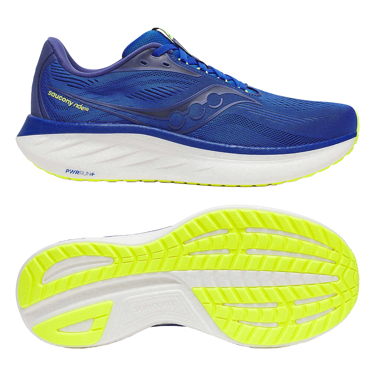 saucony Ride 18 Herren Neutral Laufschuh - Lapis | Citron