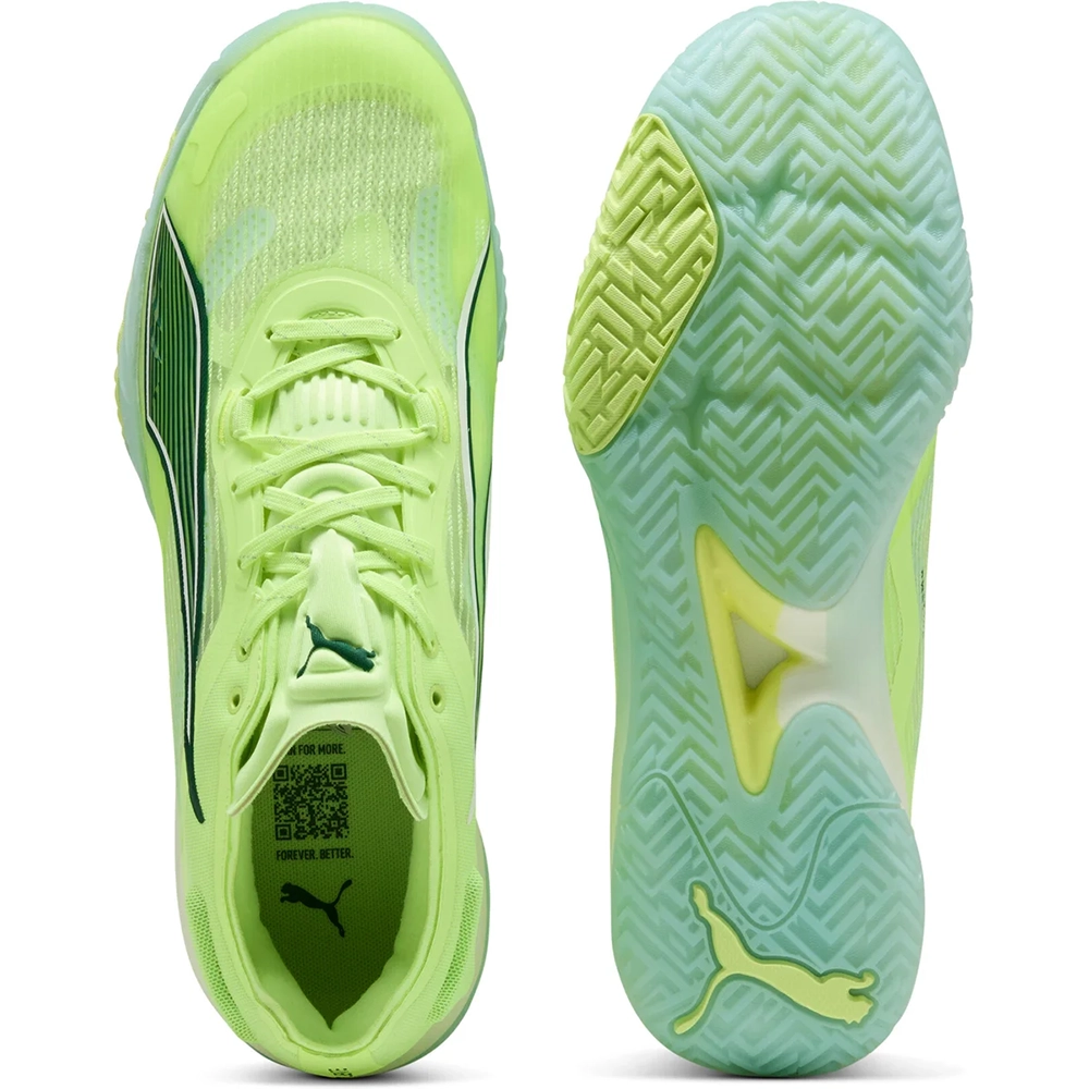 PUMA Accelerate NITRO™ SQD 4 Hallenschuhe – Light Green/White/Silver PUMA Accelerate NITRO™ SQD 4 Hallenschuhe – Light Green/White/Silver
