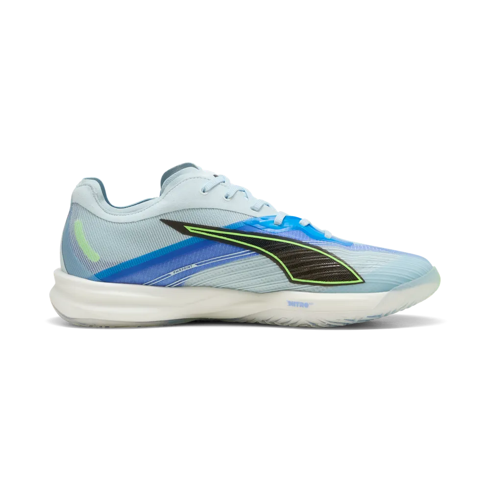 PUMA Accelerate Nitro SQD 5 Hallenschuhe Unisex – Aqua/Black/Green/Royal Sapphire PUMA Accelerate Nitro SQD 5 Hallenschuhe Unisex – Aqua/Black/Green/Royal Sapphire