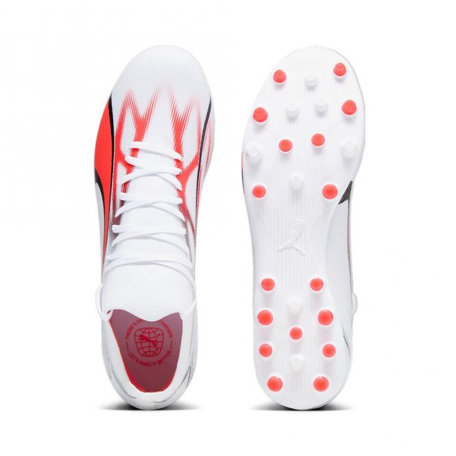 Puma ULTRA MATCH MG Rasen + Kunstrasenschuh - white black fire red Puma ULTRA MATCH MG Rasen + Kunstrasenschuh - white black fire red