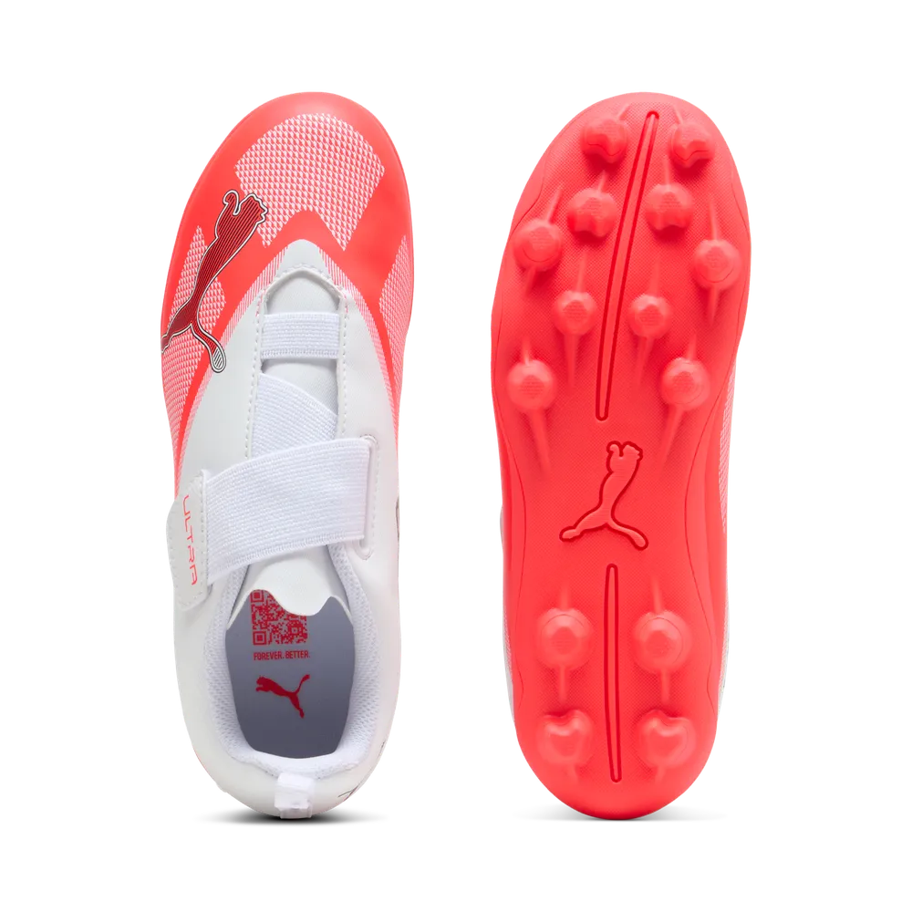 Puma ULTRA 7 PLAY V FG/AG RB Fußballschuhe Kinder – Ultra Red / Black / White