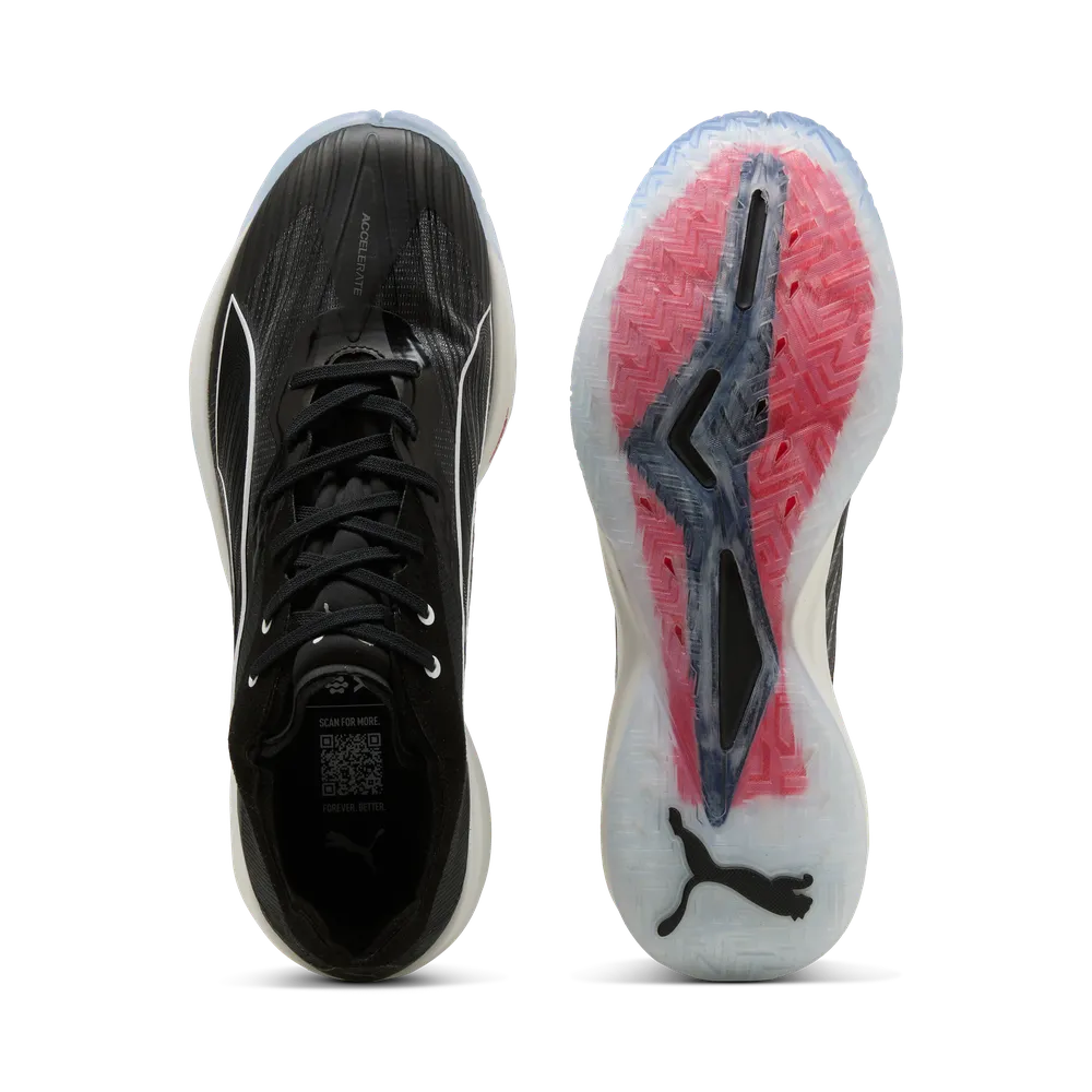 PUMA Accelerate Nitro SQD 5 Hallenschuhe Unisex – Black/White