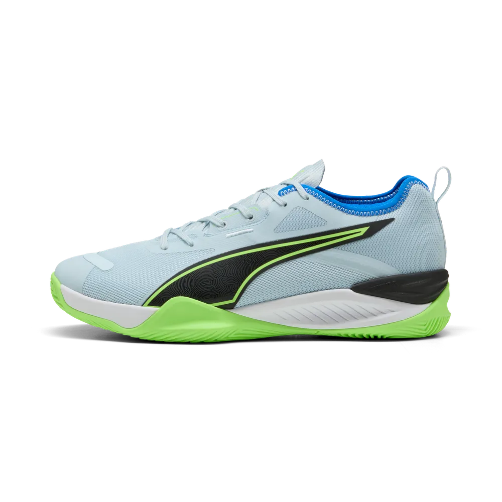 PUMA Eliminate NITRO 4 Hallenschuhe Unisex – Aqua/White/Black