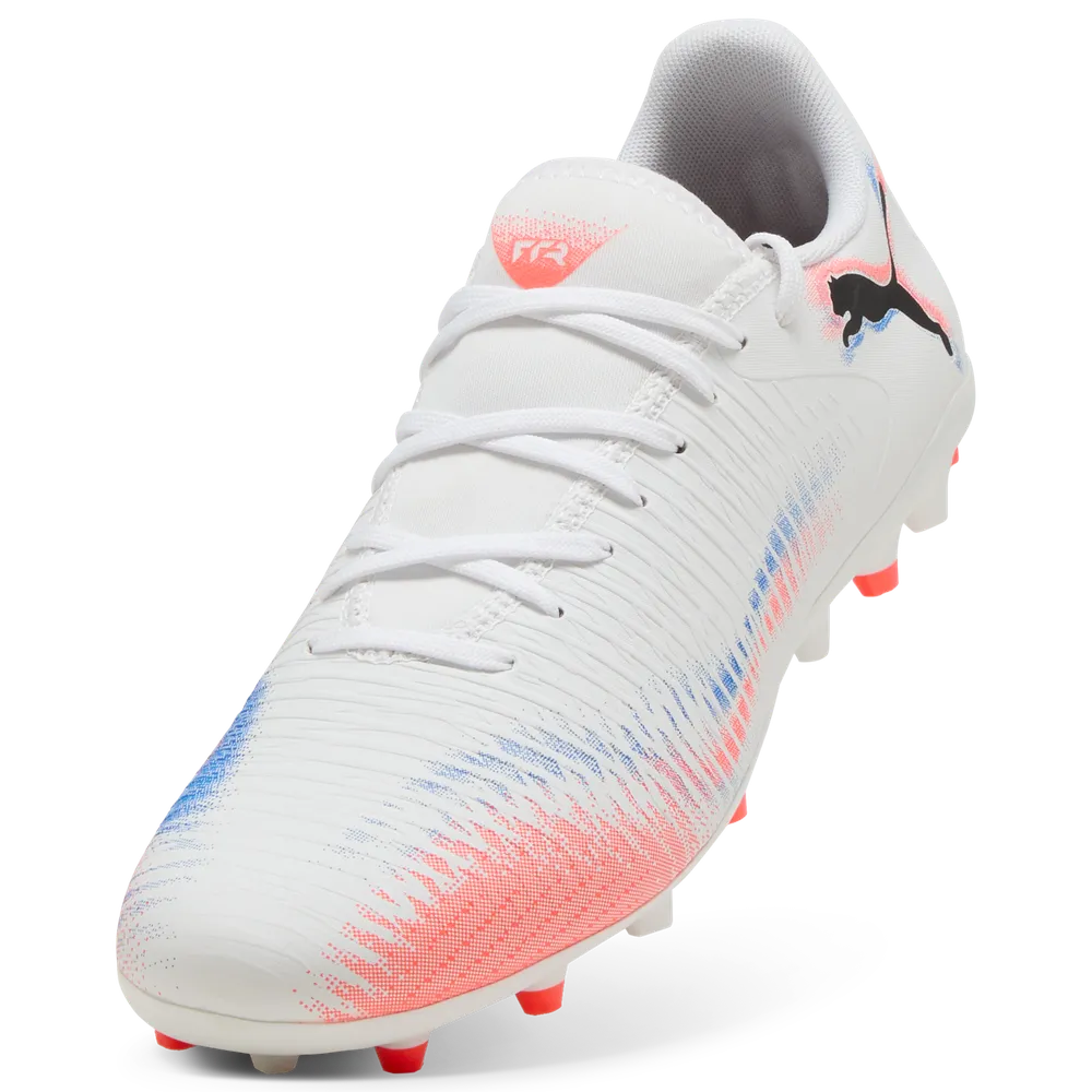 Puma FUTURE 8 PLAY MG Fußballschuhe Unisex – White/Black Glowing Red