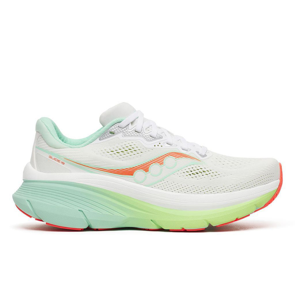 saucony Guide 19 Damen Stabilität-Laufschuh – White | Tint
