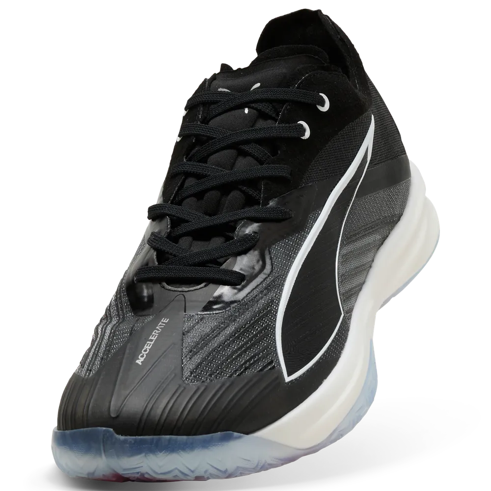 PUMA Accelerate Nitro SQD 5 Hallenschuhe Unisex – Black/White