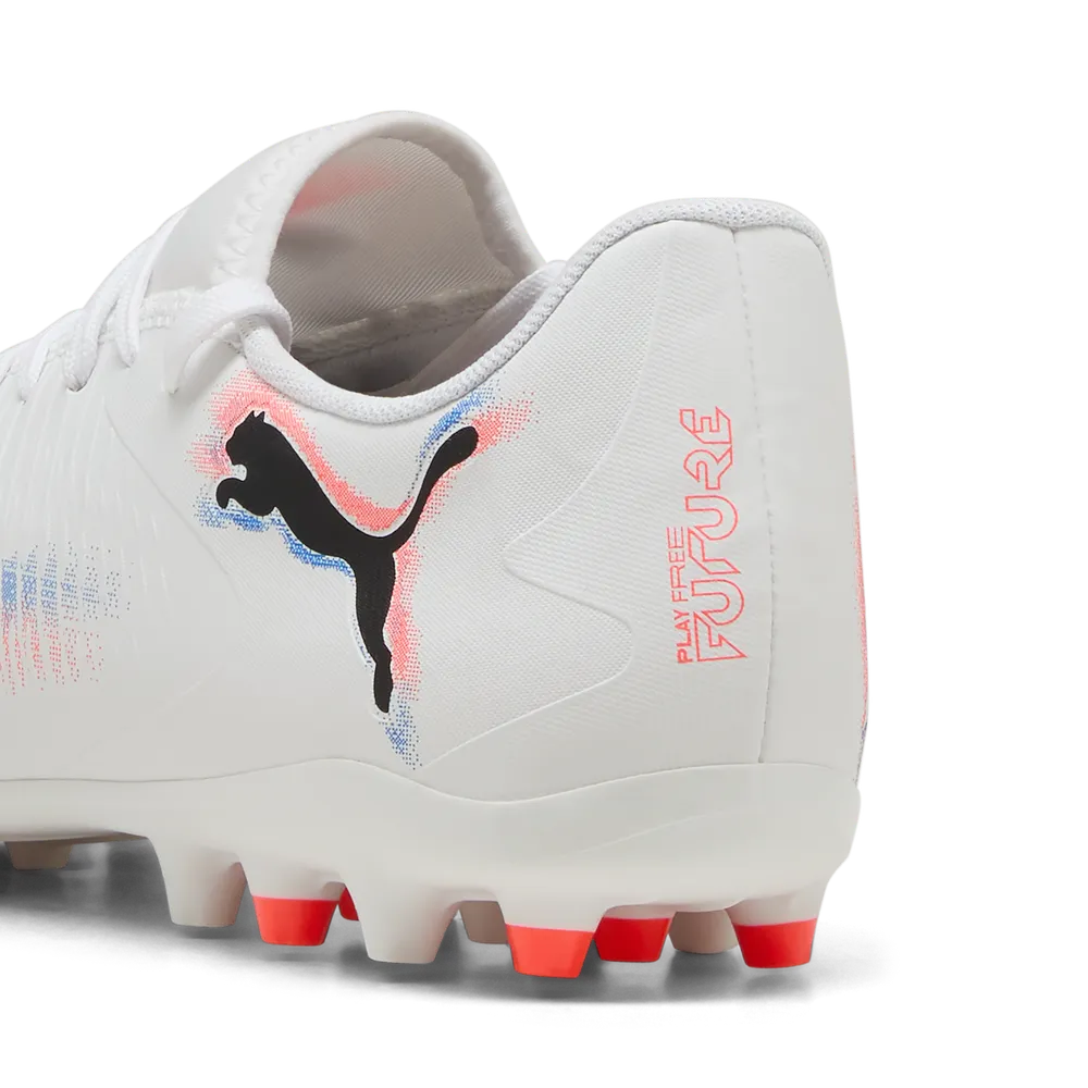 Puma FUTURE 8 PLAY MG Fußballschuhe Unisex – White/Black Glowing Red