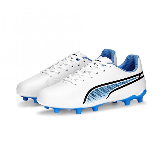 Puma King Match Jr. FG/AG Kinder Fussballschuh - white blue glimmer Puma King Match Jr. FG/AG Kinder Fussballschuh - white blue glimmer