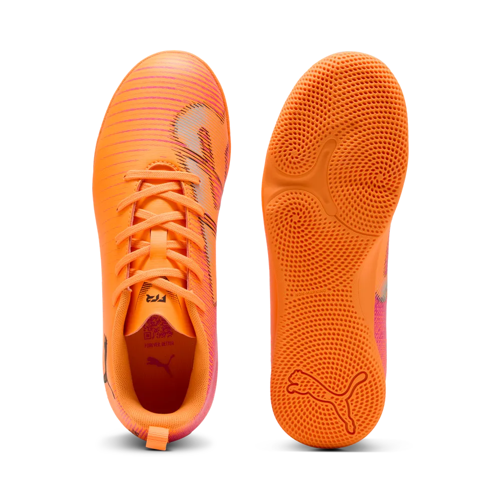 Puma FUTURE 8 PLAY IT Jr Hallenfußballschuhe Kinder – Heat Fire/Black Ravish