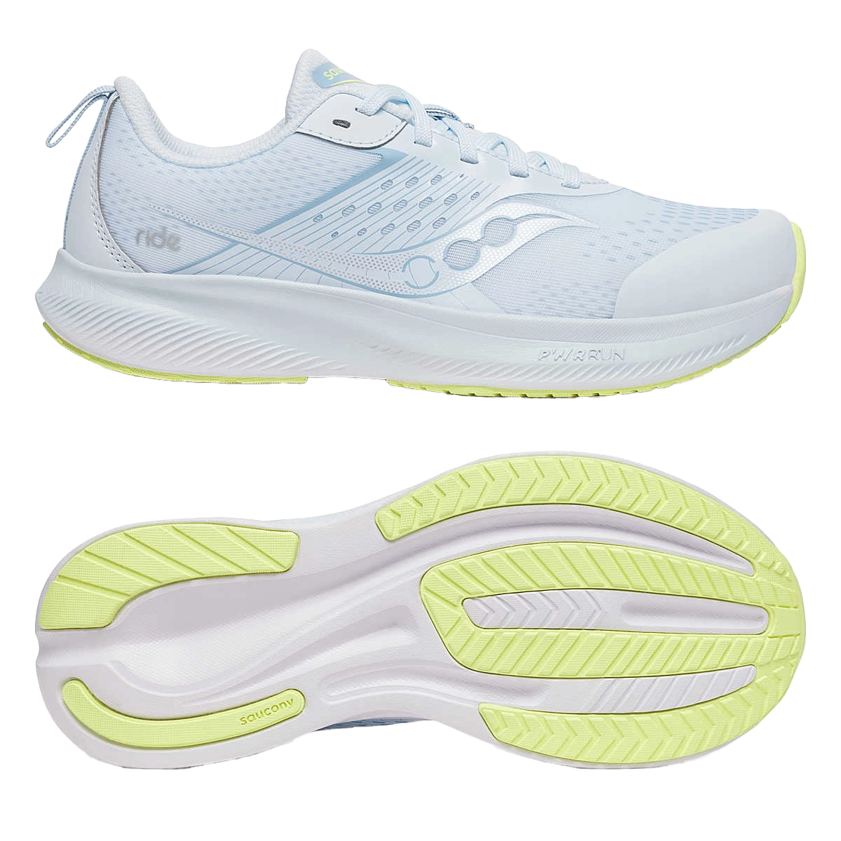 saucony Ride Kinder neutraler Laufschuh - Blue | White