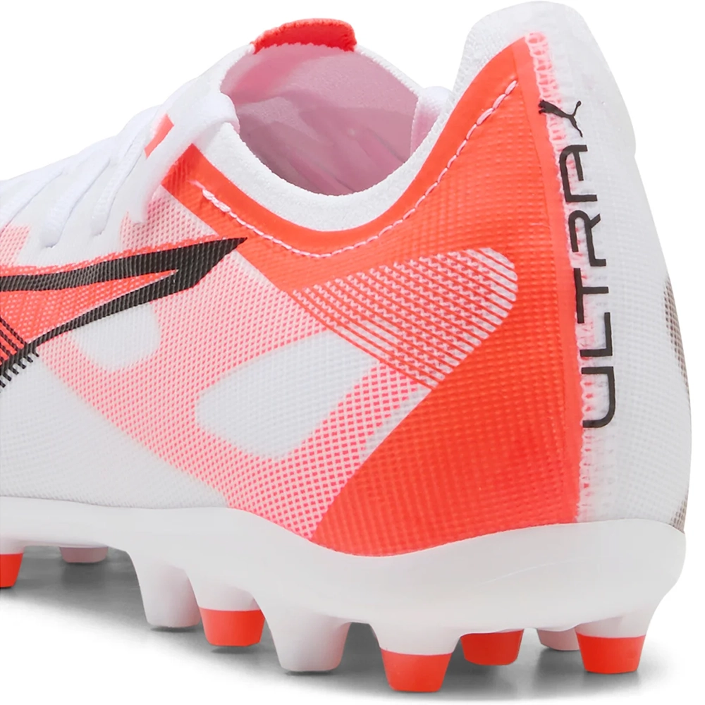 Puma ULTRA 5 MATCH MG Fußballschuhe – White/Black/Glowing Red