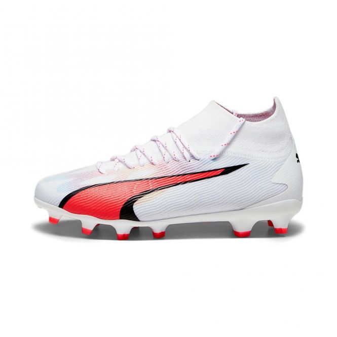 Puma ULTRA PRO FG/AG JR Fussballschuh - white black fire red Puma ULTRA PRO FG/AG JR Fussballschuh - white black fire red