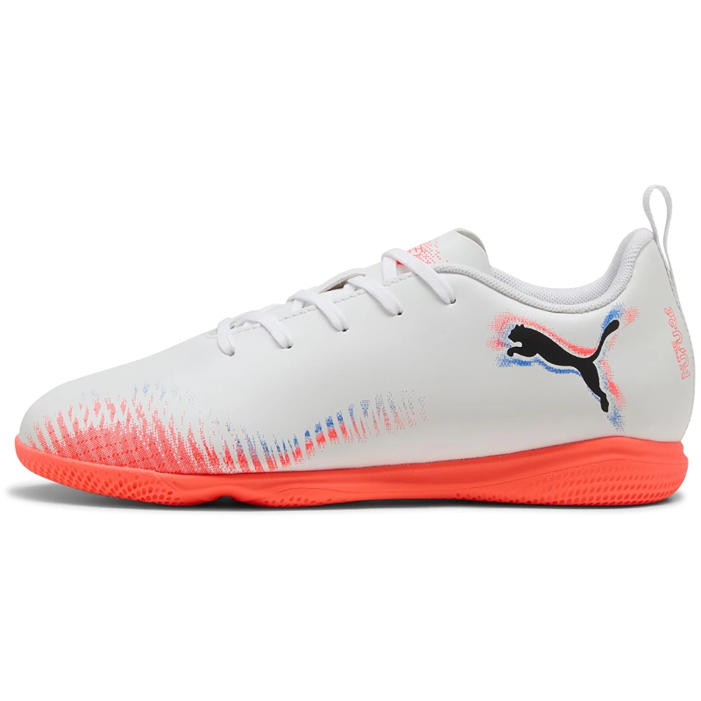 Puma FUTURE 8 PLAY IT Jr Hallenfußballschuhe Kinder – White/Black/Glowing Red