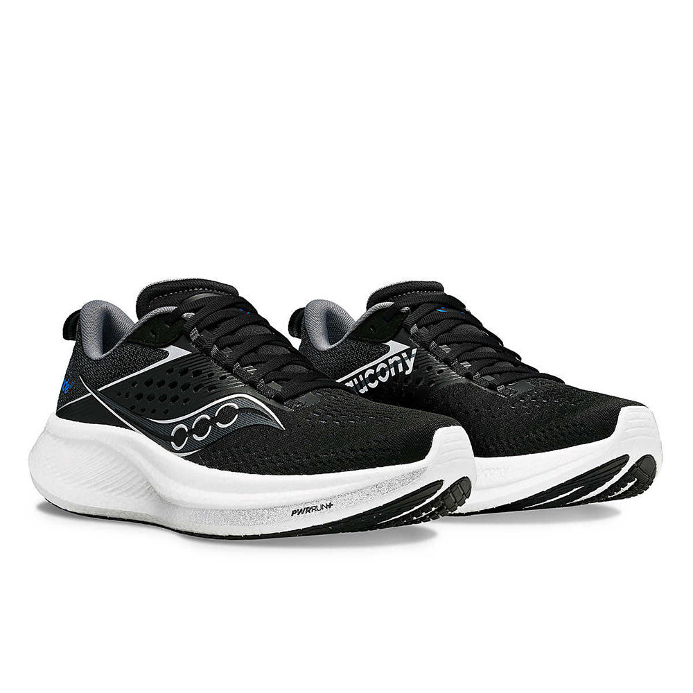 saucony Ride 17 Damen Neutral Laufschuh - Black | White