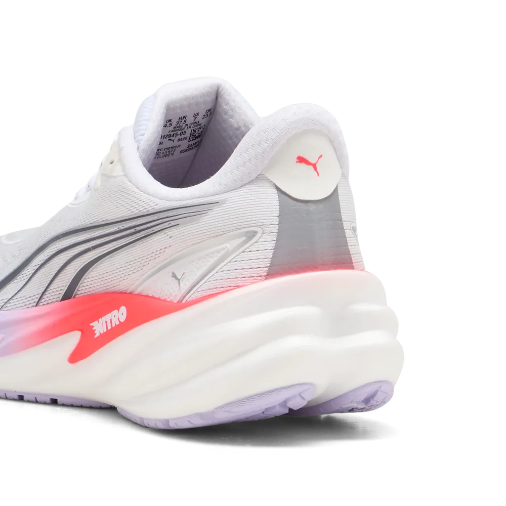 Puma Velocity NITRO™ 5 Laufschuhe für Damen – White/Ultra Red/Light Lavender 