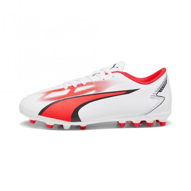 Puma ULTRA PLAY JR MG Rasen + Kunstrasenschuh - white black fire red Puma ULTRA PLAY JR MG Rasen + Kunstrasenschuh - white black fire red