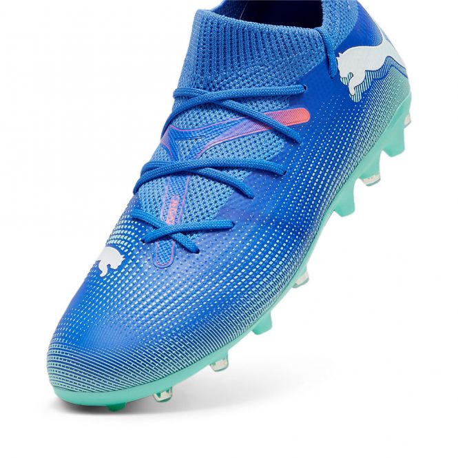 Puma FUTURE 7 MATCH MG JR Rasen + Kunstrasenschuh - Bluemazing/Weiß/Electric Peppermint