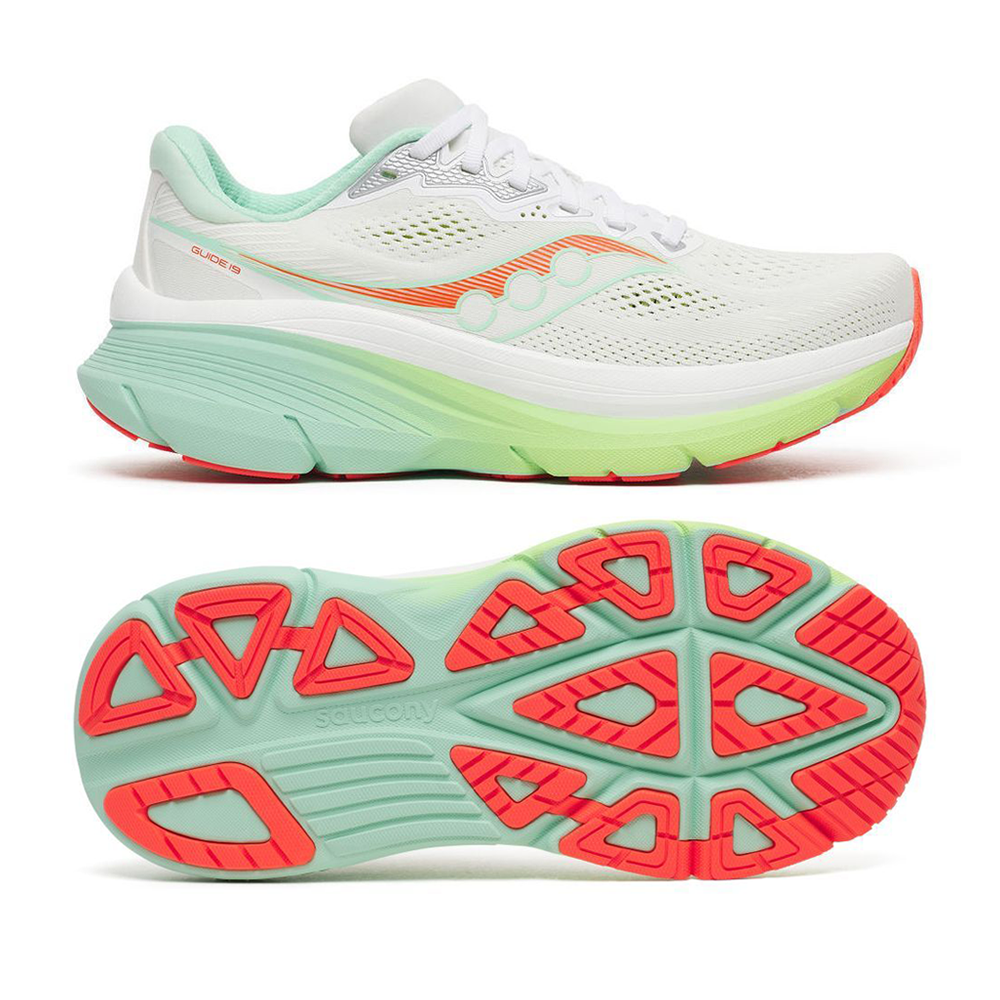 saucony Guide 19 Damen Stabilität-Laufschuh – White | Tint saucony Guide 19 Damen Stabilität-Laufschuh – White | Tint