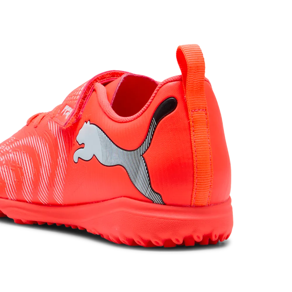 Puma FUTURE 9 PLAY TT V Jr Fußballschuhe Kinder – Glowing Red/White/Black/Sliver
