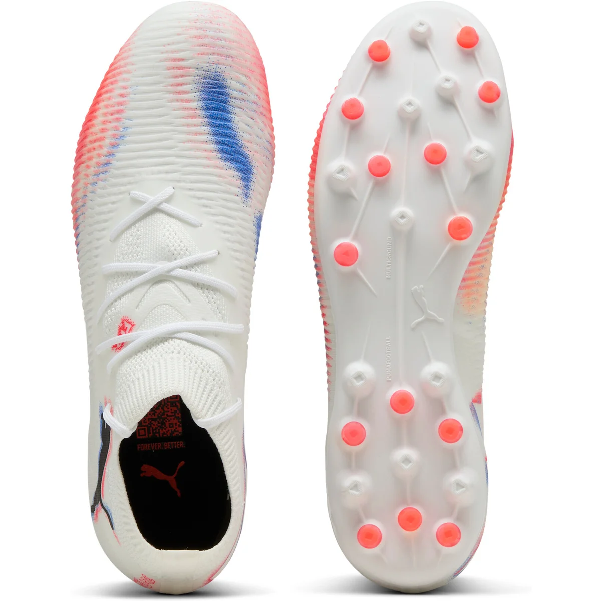 Puma FUTURE 8 MATCH MG Fußballschuhe Unisex – White Black Glowing Red 