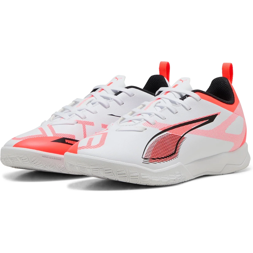 Puma ULTRA 5 PLAY IT Jr Fußballschuhe Kinder – White/Black Glowing Red