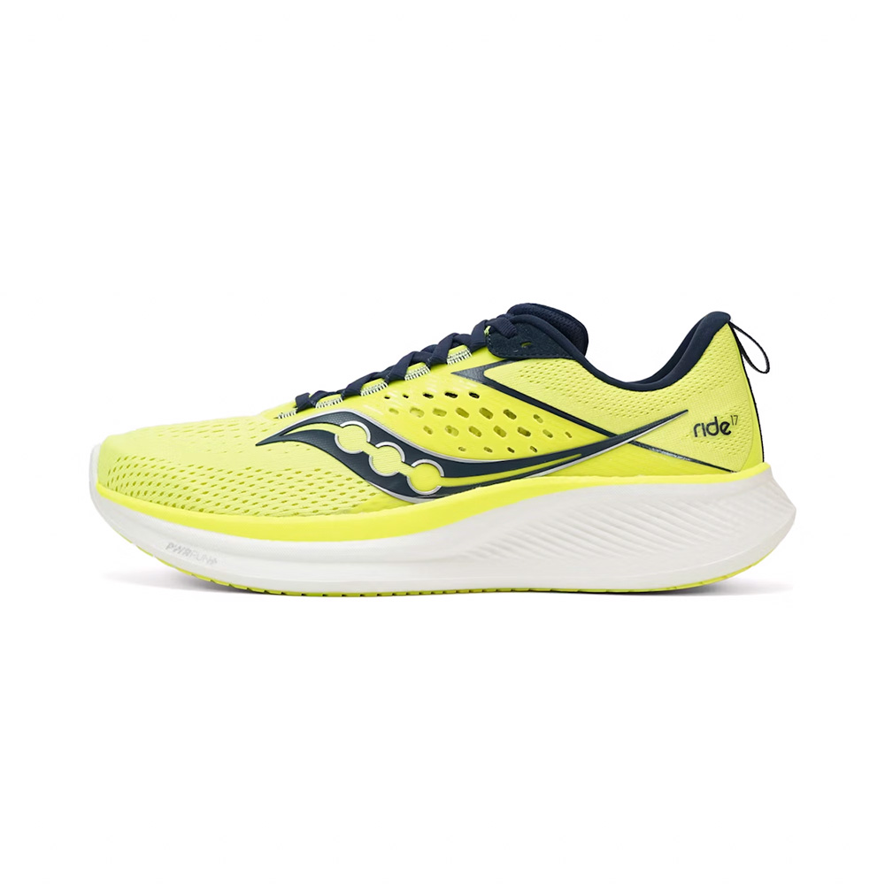 saucony Ride 17 Herren Neutral Laufschuh - Citron / Navy saucony Ride 17 Herren Neutral Laufschuh - Citron / Navy