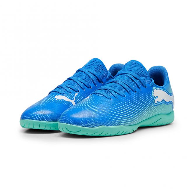 Puma FUTURE 7 PLAY IT JR Hallenschuh - Hyperlink Blue Mint
