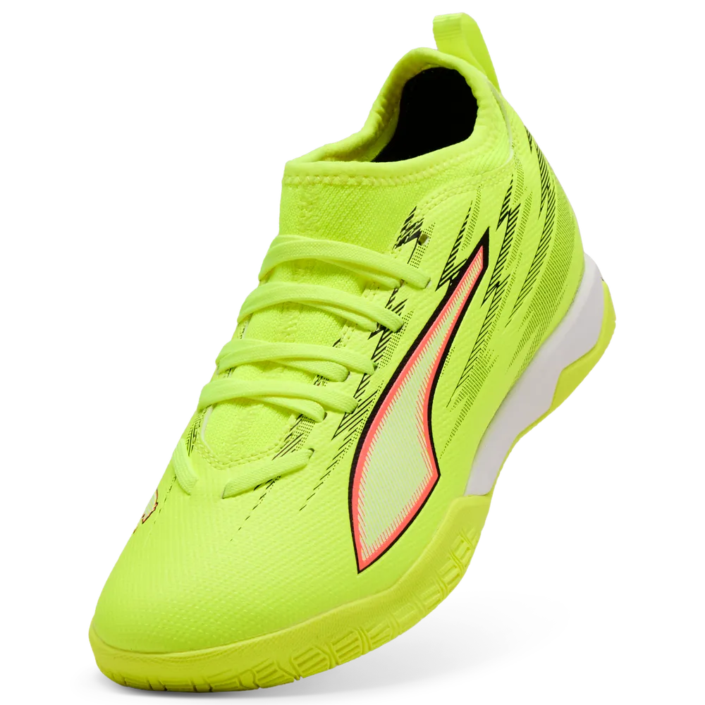 Puma ULTRA 6 MATCH IT + Mid Jr Hallenfußballschuhe Kinder – Yellow Alert