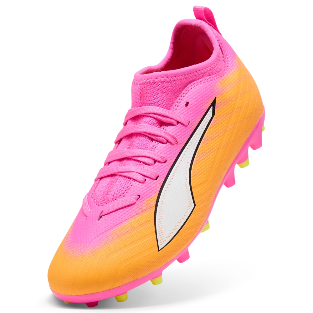 Puma ULTRA 6 MATCH MG Jr Fußballschuhe Kinder – Poison Pink/White/Aqua/Black