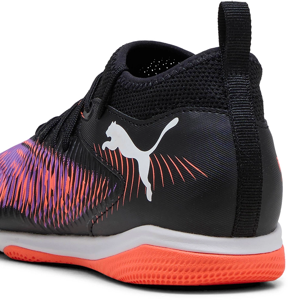 Puma FUTURE 8 MATCH IT + MID Jr Hallenfußballschuhe Kinder – Black White/Glowing Red