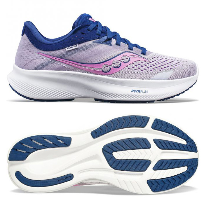 saucony Ride 16 Damen neutral Laufschuh - mauve/indigo