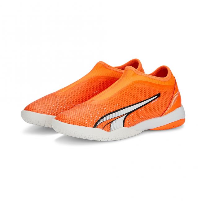 Puma ULTRA MATCH LL + Mid IT Jr. Hallenschuh - orange white blue glimmer