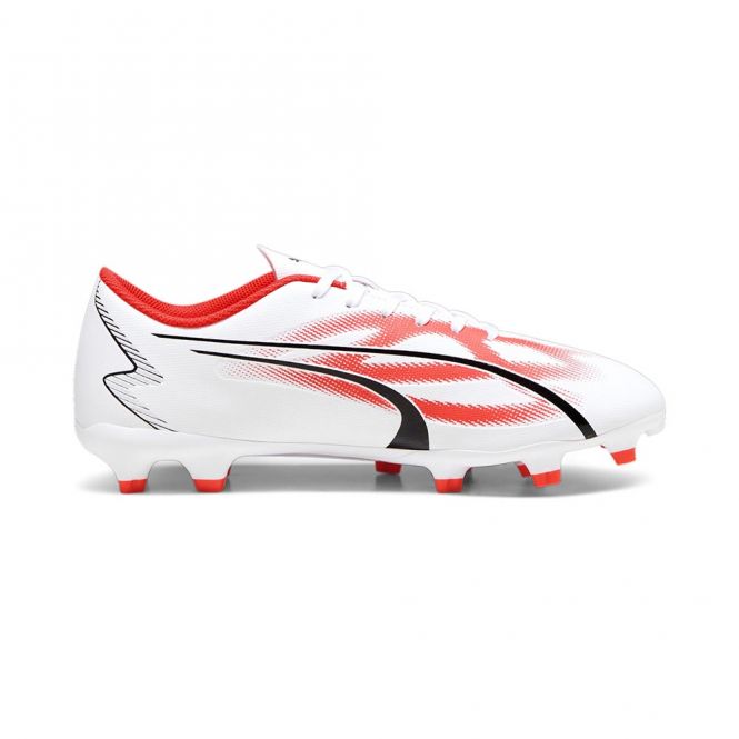 Puma ULTRA PLAY FG/AG Fussballschuh - white black fire red Puma ULTRA PLAY FG/AG Fussballschuh - white black fire red